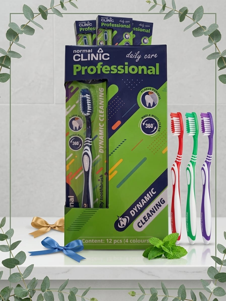 PERIUTA DE DINTI NORMAL CLINIC MULTI-PROTECTION-MEDIUM, 12BUC./CUT