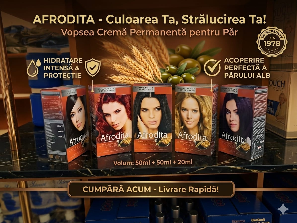 Afrodita Vopsea Crema Permanenta pentru Par - 50ml+50ml+20ml