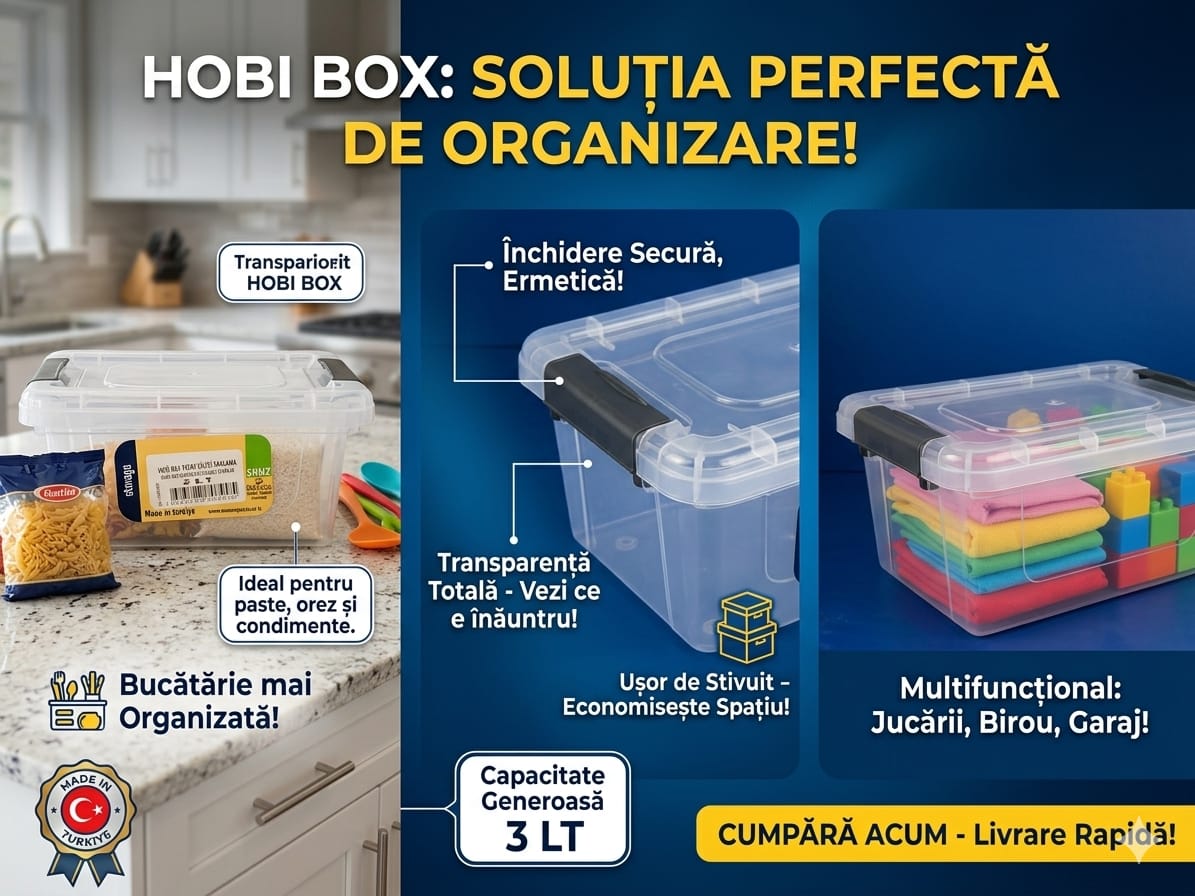 Hobi Box Cutie Depozitare Transparenta - 3 Litri