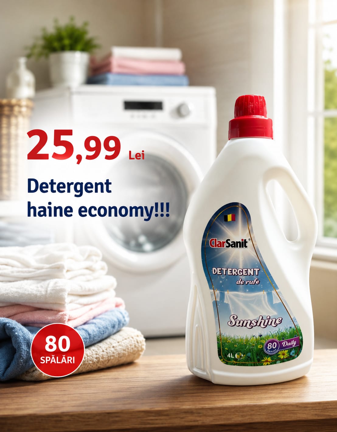 Detergent rufe Sunshine 4L - 80 spalari
