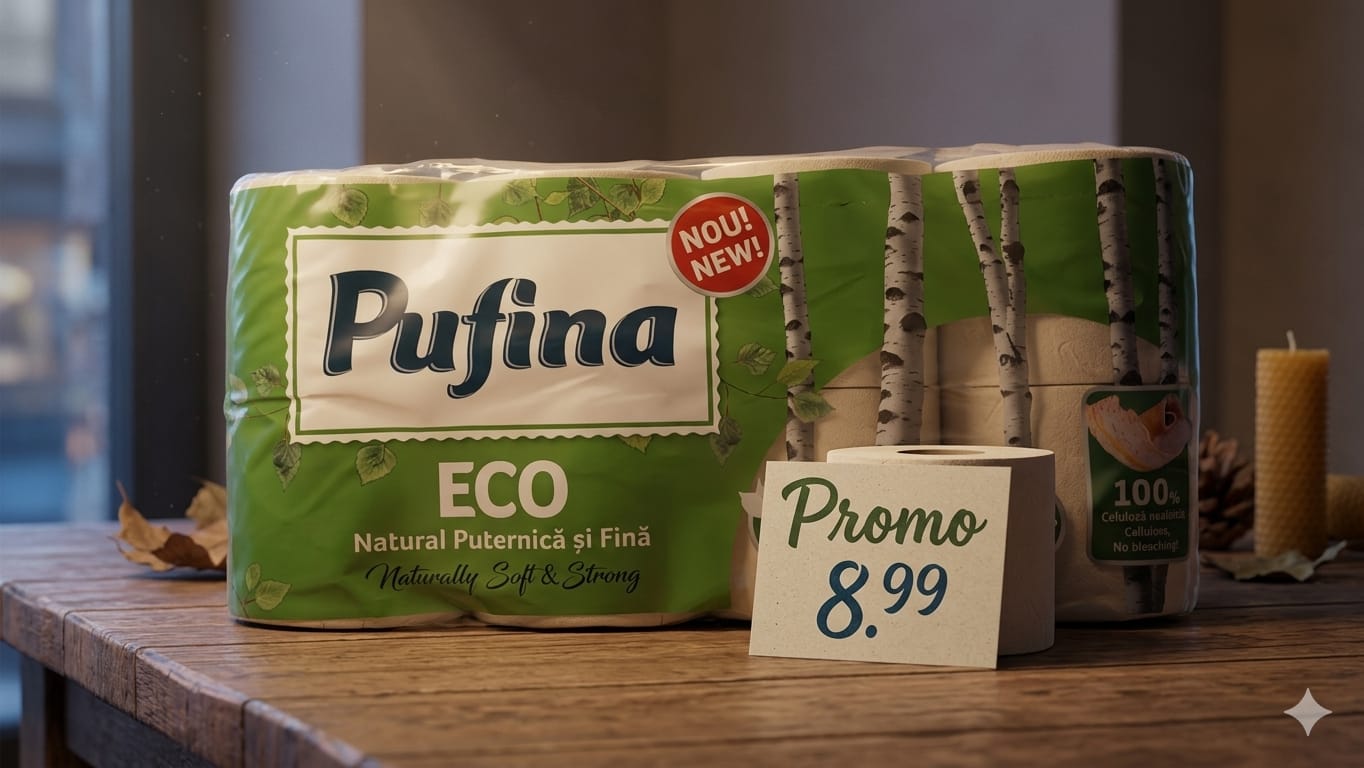Hartie igienica Pufina 8 role - Promo Mai