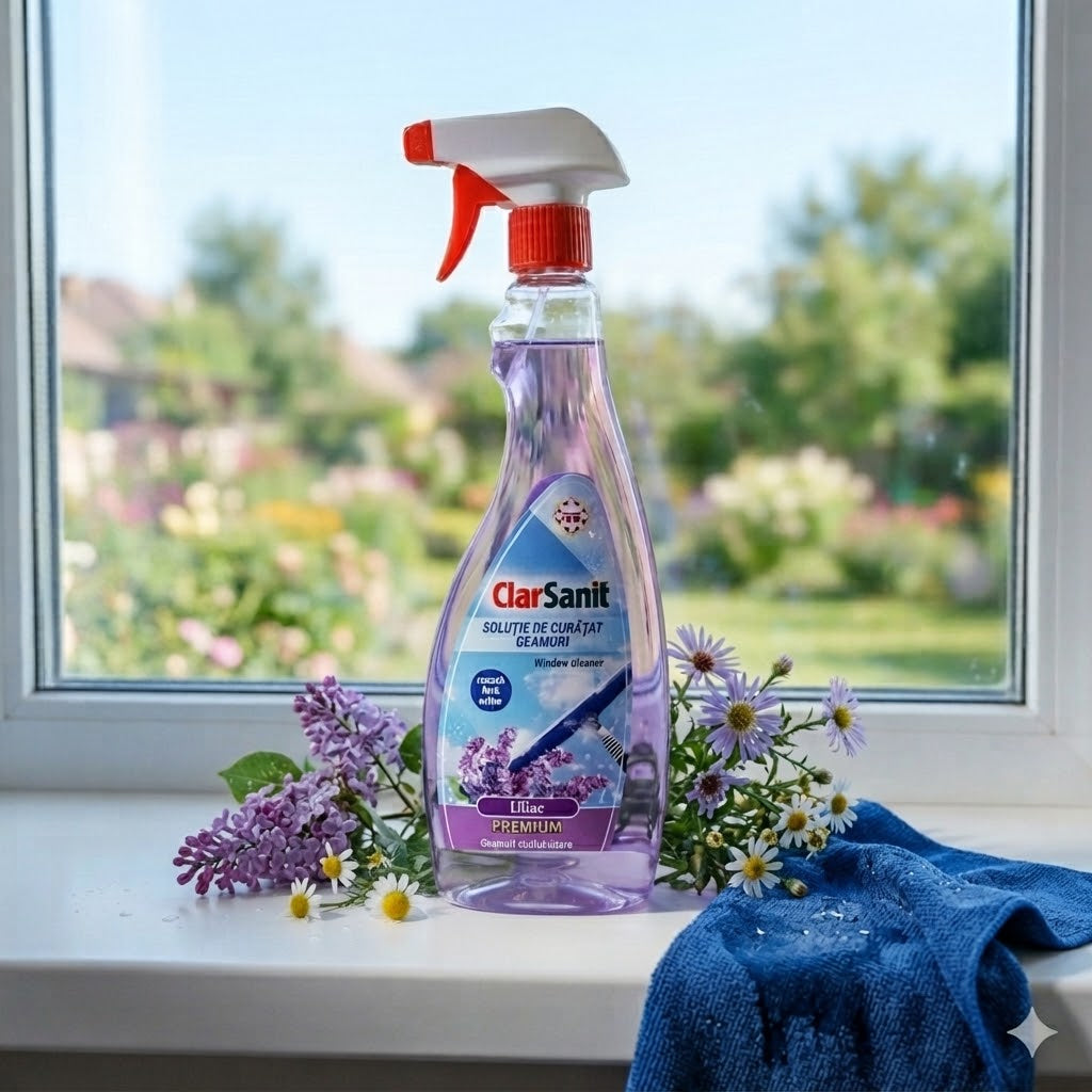 Solutie curatat geamuri ClarSanit Liliac 750ml